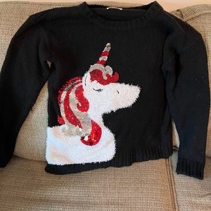 justice girls sequin unicorn sweater